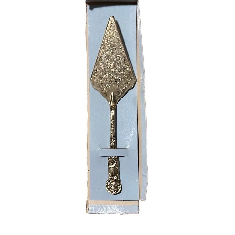 Vintage Made In Italy Silver Plated Cake Pie Server 12" - Picture 5 of 6